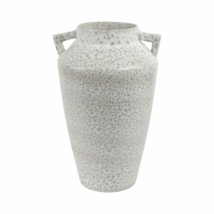 Vaso in terracotta testurizzato con manici, forma affusolata, vaso moderno per fiori, decorazione per soggiorno, espositore rustico per la casa - Product Image 4