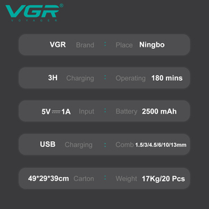 ใบมีด BLDC สำหรับผู้ชายแบบมืออาชีพสำหรับปัตตาเลี่ยน V-135 vgr แบบชาร์จไฟได้สแตนเลสสตีลสำหรับใช้ในบ้าน - Product Image 6