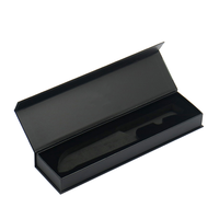Boîte en papier noir écologique avec logo personnalisé de luxe Couteau de cuisine recyclé Batterie de cuisine Gaufrage Laminage mat Matériaux recyclés