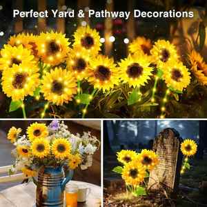 Pathway Lawn Yard Porch Walkway Decorations <b>LED</b> Artificial Flowers IP65 Waterproof Solar Dimmable CRI 80 Garden <b>Lights</b> - Product Image 4