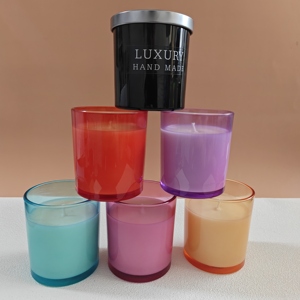 Vela Aromática de Cera de Soja y <span class=keywords><strong>Coco</strong></span> con Aroma a Lavanda y Fresia en Botella de Vidrio Ámbar para Bodas, Navidad y Eventos - Product Image 6