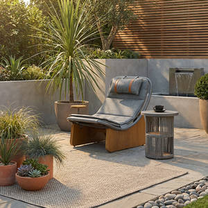 Table d'appoint Meiqi en aluminium durable pour chaise longue d'extérieur, idéale pour <span class=keywords><strong>piscine</strong></span>, parc, jardin, balcon, chaise de loisirs inclinable - Product Image 2