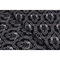 Tissu brodé Triloki en velours noir à motif abstrait, poids moyen, 44 pouces de large, pour la confection de robes de mariée TFAB18-063