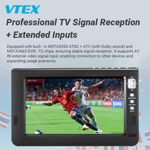 Téléviseur numérique LCD 10 pouces avec tuner, DC 12V, petit écran, batterie 1500mAh, télévision portable, téléviseur de poche - Product Image 2