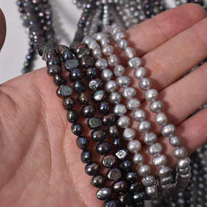 Handmade DIY 40cm Extension Natural Freshwater <b>White</b> Pearls Double-Sided <b>Gloss</b> Baroque Irregular Shaped Scattered Pearls - Product Image 3