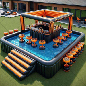 Sân sau Đảng PVC nổi Pub Nhà Nước giường nước hồ bơi nước Inflatable thanh thiết lập cho người lớn - Product Image 1