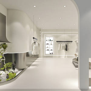 Étagères suspendues en acier inoxydable peint en noir pour magasin de <span class=keywords><strong>vêtements</strong></span>, pour hommes et femmes - Product Image 4