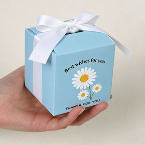 Umweltfreundliche Faltbare Papierbox mit Individuellem Logo <span class=keywords><strong>Mini</strong></span> Würfel Karton Verpackung Geschenkbox mit Band für Körperpflege Kosmetik - Product Image 3