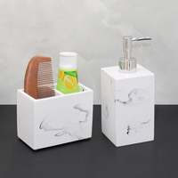 High-End-Harz Badezimmer-Sets Seifensp ender Kamm Aufbewahrung sbox Toiletten artikel Portion ier flasche Zahnbürste Zahnpasta Rack Elegant
