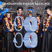 Bracelets de graduation faits à la main, 12 pièces, en ruban tressé, bleu et blanc, cadeaux pour étudiants