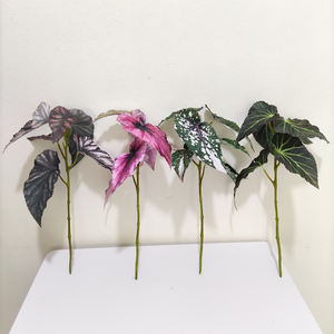 Vente en gros de feuilles artificielles en soie avec revêtement Real Touch Feuilles artificielles de bégonia pour la <span class=keywords><strong>d</strong></span>écoration murale de maison <span class=keywords><strong>jardin</strong></span> mariage - Product Image 3
