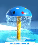 PIKES VT301 Champignons aquatiques colorés en PVC alimentés par courant continu 1250x2000MM pour douche extérieure pour enfants dans les parcs aquatiques et piscines