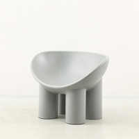 Vente en gros de meubles de maison quatre pieds d'éléphant chaise de salon moderne nordique jaune en plastique PE moulé par rotation pour adultes et enfants