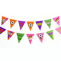 Vente en gros d'usine, drapeaux triangulaires en papier à thème football de la marque HL, couleur/taille/épaisseur personnalisées, emballage de haute qualité