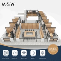 Système de cloisons de bureau en verre M&W, panneaux en bois, poste de travail modulaire, salle de réunion, bureau privé, solution de mobilier de bureau à plan ouvert