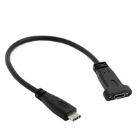 Câble d'extension de type C vers micro-USB à charge rapide 5A, femelle mâle, montage sur panneau, blindage en feuille de cuivre pur pour utilisation informatique