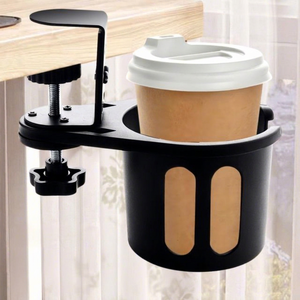 Plastic Water Cup Holder <b>Desk</b> Clip Adjustable <b>Rotatable</b> Cup Stand for Office Table Use - Product Image 1