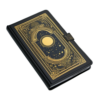 Journal intime de haute qualité estampage doré format A5 cahier à couverture rigide en cuir PU noir avec bord doré