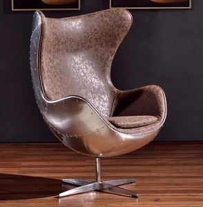 Canapé <span class=keywords><strong>en</strong></span> cuir moderne <span class=keywords><strong>en</strong></span> forme de <span class=keywords><strong>coquille</strong></span> <span class=keywords><strong>d</strong></span>'<span class=keywords><strong>oeuf</strong></span> aviateur <span class=keywords><strong>Fauteuil</strong></span> <span class=keywords><strong>d</strong></span>'appoint pivotant avec coussin Salon Salle à manger Villa extérieure Meubles de loisirs - Product Image 2