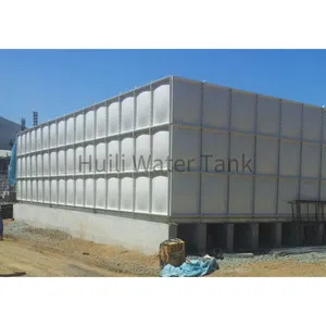 Cheap Price Large Rectangular Assembled FRP GRP Rain Water Reservoir 10000 20000 15000 Fire Water Tank Insulation