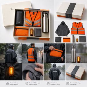 Kit de Seguridad para Lluvia para Empleados, Estilo Empresarial Personalizado, Otoño, Aire Libre, Poncho, Chaleco Reflectante, Botella, Documento, Acción de Gracias, Graduación - Product Image 5