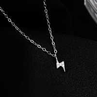Bijoux en argent sterling 925 CZ zircon pendentif chaîne de câble plage éclair collier pour femmes