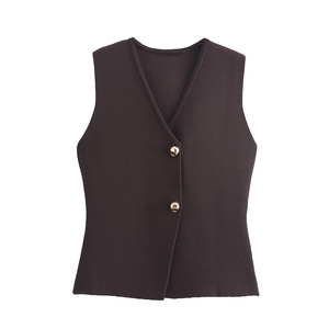 Vêtement <span class=keywords><strong>Femme</strong></span> en Gros Nouveau Style d'Été Tempérament Tendance Chandail <span class=keywords><strong>Sans</strong></span> Manches Polyvalent pour <span class=keywords><strong>Femme</strong></span> - Product Image 5