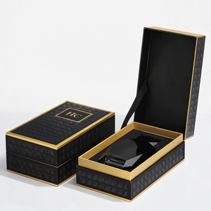 Boîte cadeau de parfum personnalisée, boîte rigide à couverture rigide, lamination brillante, insert en papier avec logo, vente en gros - Product Image 1