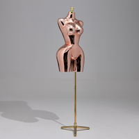 Mannequins féminins demi-corps grande taille CQ-1-D, plastique, couleurs électro-plaquées, mannequins haut de gamme dorés