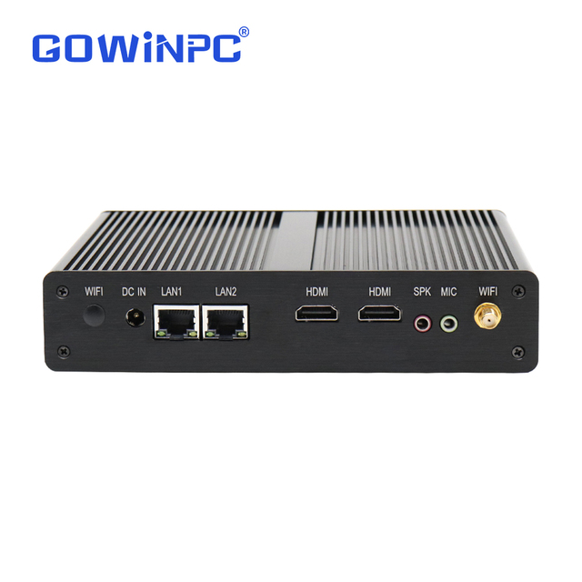 GOWINPC K34 Industrial Mini PC with Dual COM/Dual for | 4x USB 3.0 Dual LAN Windows 10 SSD+HDD for Multi-Screen HMI Control