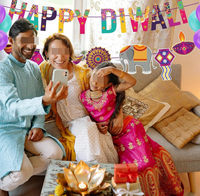 Guirlande de décoration murale pour cheminée, drapeau, couronne de fleurs de marguerite, étiquettes et ornements pour la fête de Diwali