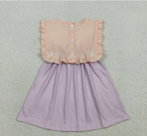 Robe sans manches à rayures violettes pour bébés filles, 2 pièces, longueur genou, combinaison - Product Image 2
