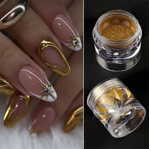 1/6 piezas de polvo mágico para uñas con efecto espejo, polvo holográfico metálico cromado, esmalte de uñas plateado y dorado, herramienta decorativa para arte de uñas, decoración DIY. - Product Image 5