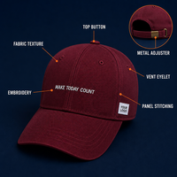 Casquette de baseball unisexe 6/5 panneaux réglable en polyester/coton, denim/toile, toutes saisons, décontractée