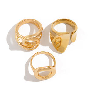 3 pcs/set Fashion Irregular Fold Wear Open Ring Set Fashion Jewelry Set - Product Image 6