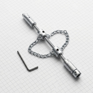 Kit d'outils professionnels de nettoyage de canalisations et d'égouts avec tendeur de chaîne et clé hexagonale - Product Image 5