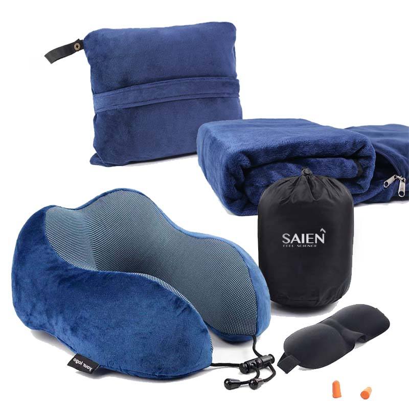 Travel Pillow and Blanket Set Portable 2-in-1 Design