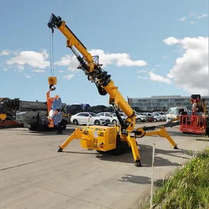 Elektrische En Diesel Mobiele 3 Ton Spin Kraan Met Vacuüm Glas Lifter En Fly Fok