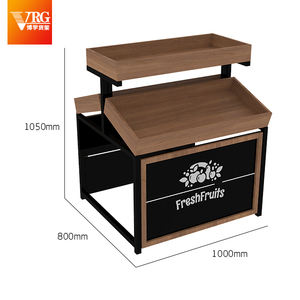 Exhibición de tienda de supermercado, estantes de madera para frutas y verduras frescas, soporte de descascarado, Equipo de mesa, muebles - Product Image 3