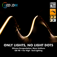 Strip COB LED kepadatan tinggi 12V 24V dapat diredupkan memotong di mana saja CRI 90 + untuk dekorasi rumah kontrol pintar ODM & OEM langsung dari pabrik
