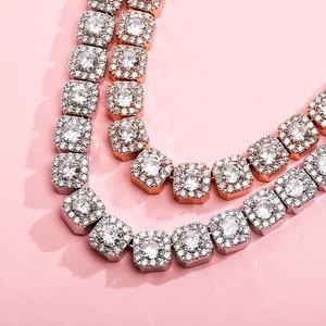 Collier de tennis <span class=keywords><strong>solitaire</strong></span> de grande taille de 14 "15", collier ras du cou de 10mm, bijoux de mode hip hop, cadeau pour femmes, nouveau - Product Image 1