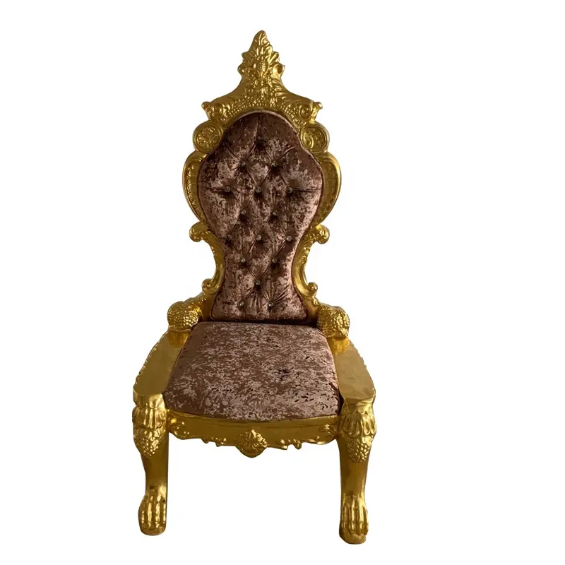 रॉयल डिजाइन लक्जरी <span class=keywords><strong>शादी</strong></span> कुर्सी चमड़े सोने दुल्हन और दूल्हे कुर्सी सोफे राजा और रानी सिंहासन कुर्सी सोफे