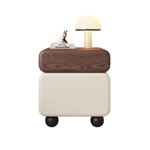 Solid Wood Nightstand With Safe Integrated Bedroom <b>Storage</b> Cabinet Multifunctional Design For Home Use - Product Image 5