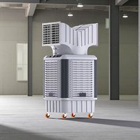 Refroidisseur d'air évaporatif portable personnalisé avec logo pour salons professionnels, 20000 m³/h, OEM ODM, roues pivotantes, vente en gros, MOQ 5