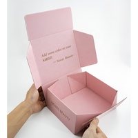 Mini boîte d'expédition rose kraft biodégradable quantité minimale de commande bas bon prix petite boîte cosmétique ondulée imprimée personnalisée pour crème pour les yeux de soins de la peau