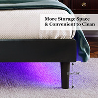 Cadre de lit double King Size en similicuir synthétique Pu moderne Ensembles de chambre à coucher Meubles