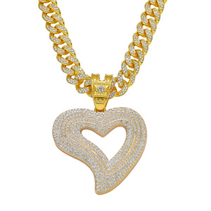 Nuevo Collar Personalizado Estilo Hiphop 2026 con Colgante de Corazón, Cadena Cubana de Aleación, Collar para Hombre, Joyería de Moda al por Mayor - Product Image 6