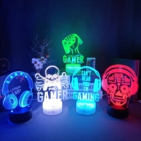 Haute qualité en gros nouveauté 3d veilleuse jeu Pad lampe jeu Console veilleuse 7 couleurs 16 couleurs Led salle de jeu Gamer