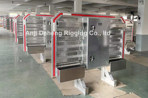 공장 도매 68 \ "X 80 \" 트럭 액세서리 미니 금고 및 2 체인 행거가있는 평판 트레일러 택시 두통 랙 - Product Image 4