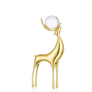 บริการงานกลึง CNC รับทำเชิงเทียนรูปกวางตกแต่งบ้าน งานศิลปะสมัยใหม่ ประติมากรรมเหล็กกล้ารูปกวาง ประติมากรรมสแตนเลสรูปกวาง - Product Image 1